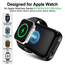 Load image into Gallery viewer, Kurdene Portable Wireless Charger for Apple Watch Series 8/UItra/7/6/5/4/3/2/SE/,1500mAh Magnetic iWatch Charger Power Bank