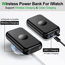 Load image into Gallery viewer, Kurdene Portable Wireless Charger for Apple Watch Series 8/UItra/7/6/5/4/3/2/SE/,1500mAh Magnetic iWatch Charger Power Bank