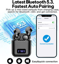 Load image into Gallery viewer, kurdene Wireless Earbuds with Wireless Charging Case,LED Power Display,Deep Bass Ear Bud