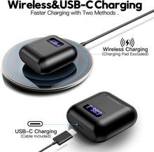 Load image into Gallery viewer, kurdene Wireless Earbuds with Wireless Charging Case,LED Power Display,Deep Bass Ear Bud