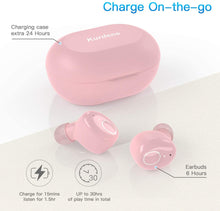Load image into Gallery viewer, Kurdene Wireless Earbuds,Bluetooth Earbuds with Charging Case(S8-Rose Pink)