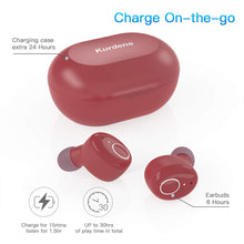 Load image into Gallery viewer, Kurdene Bluetooth Wireless Earbuds,Bluetooth Headphones with Charging Case(S8-Burgundy)