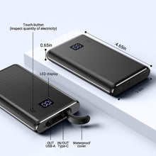 Load image into Gallery viewer, Kurdene Portable Charger Waterproof 10000mAh Power Bank LED Display Ultra Slim Fast Charging External Battery Pack
