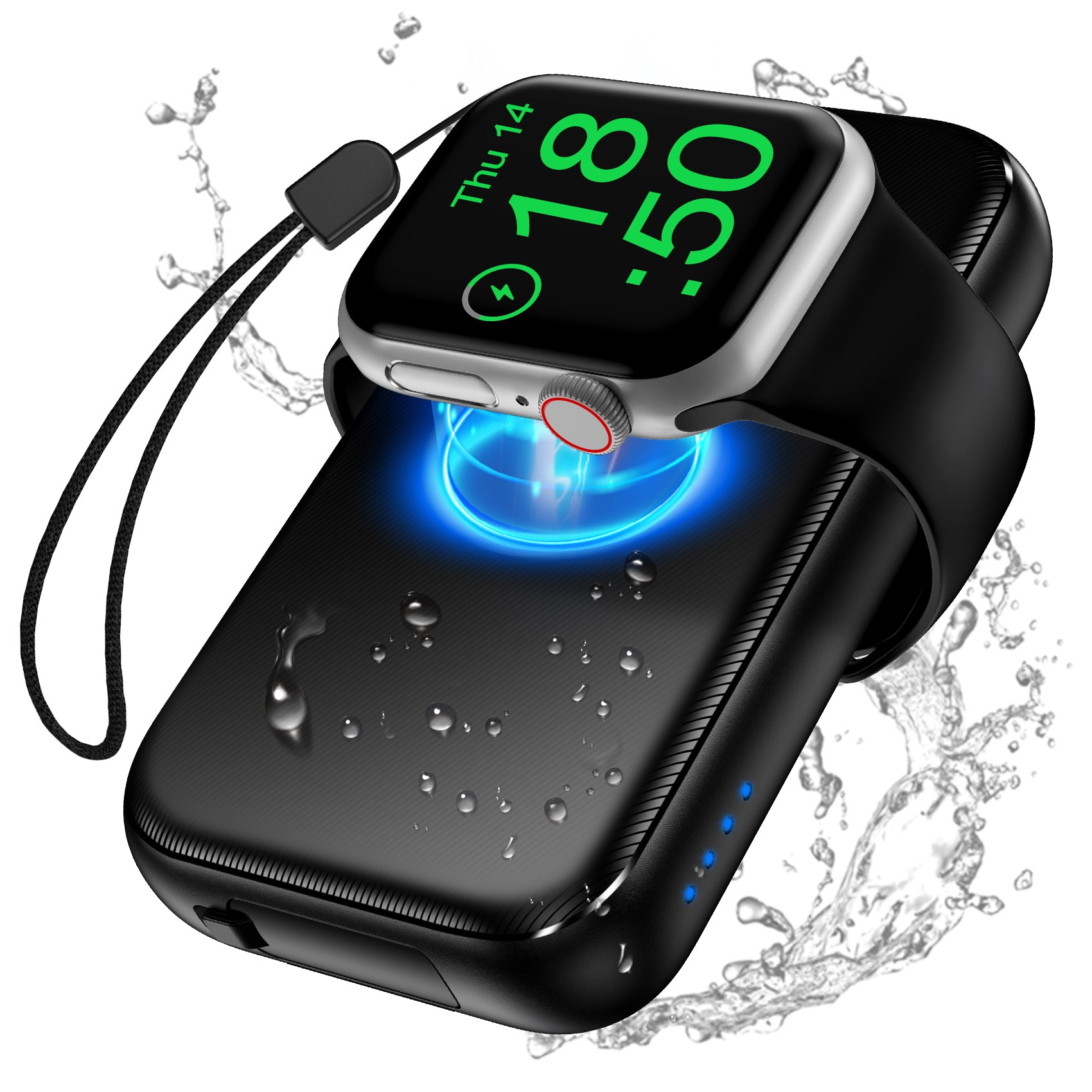 Kurdene Portable Wireless Charger for Apple Watch Series 8/UItra/7/6/5/4/3/2/SE/,1500mAh Magnetic iWatch Charger Power Bank