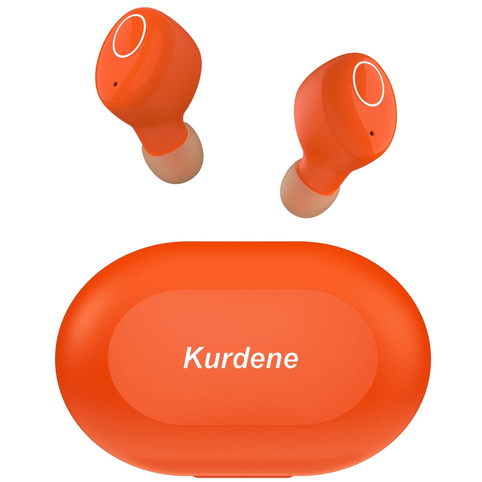 Kurdene Bluetooth Wireless Earbuds,Bluetooth Headphones with Charging Case(S8-Orange)