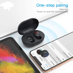 Kurdene Wireless Earbuds,Bluetooth Earbuds with Charging Case(S8-Black)