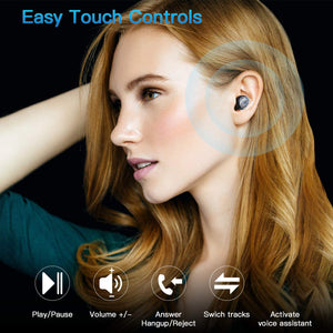 Kurdene Wireless Earbuds,Bluetooth Earbuds with Charging Case(S8-Black)
